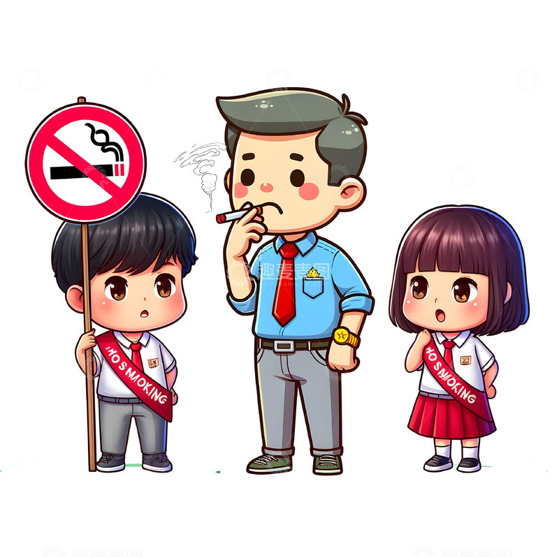 高清大图下载【趣麦麦图】禁烟日禁烟标志志愿者素材