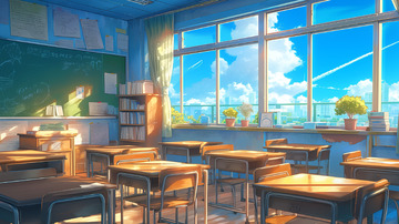 阳光明亮教室校园背景