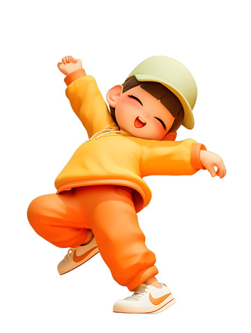 小孩在跳舞开心