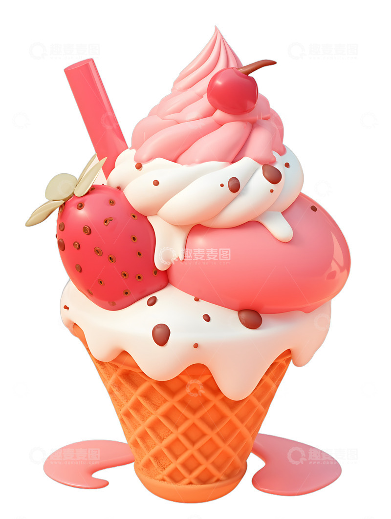 高清大图下载【趣麦麦图】卡通冰淇淋美味