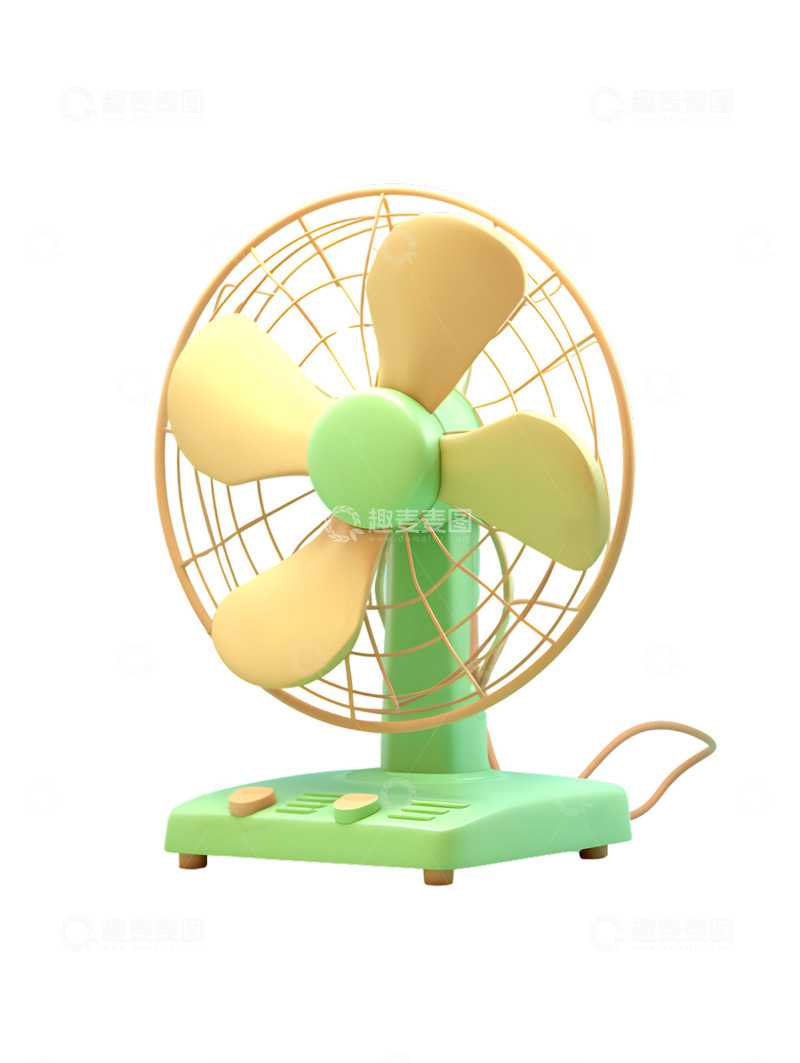 绿色的电风扇卡通
