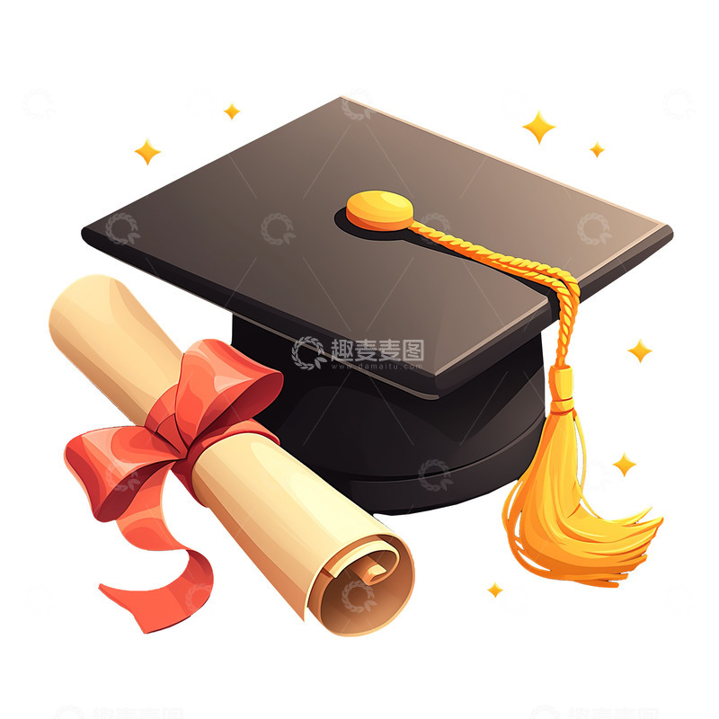 简约插画高级学士帽