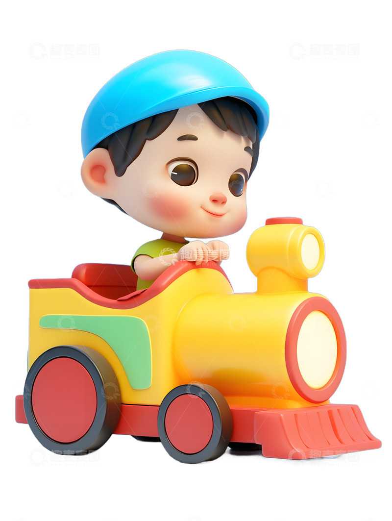 高清大图下载【趣麦麦图】开火车的小男孩儿童节