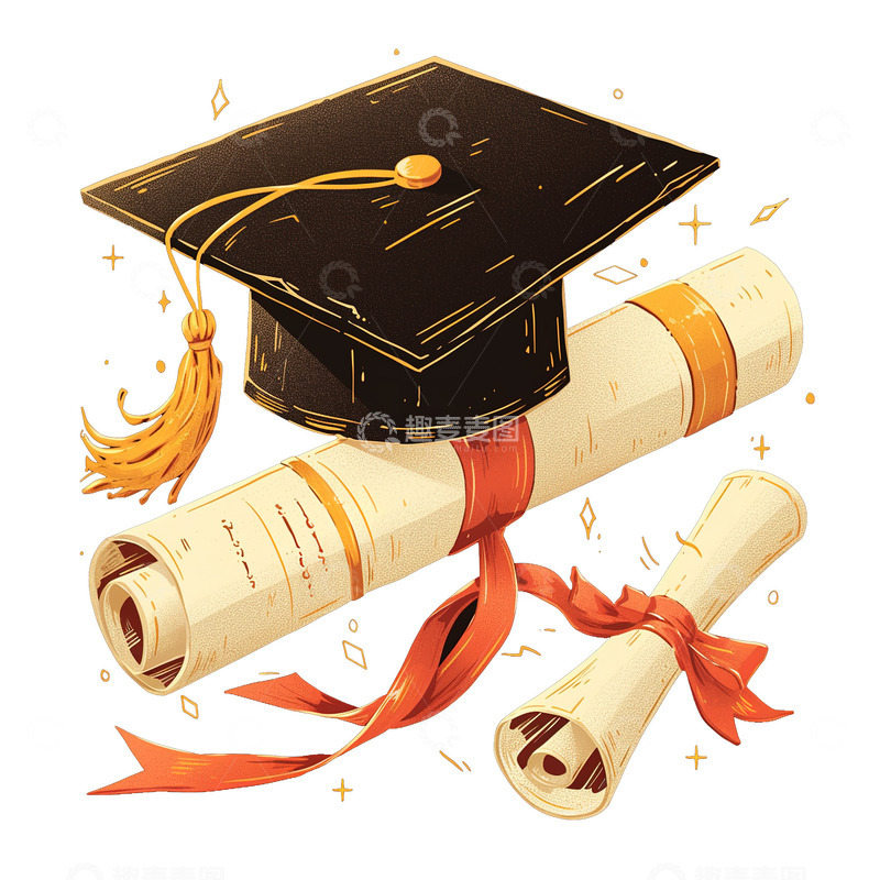 简约插画学士帽高级