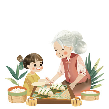 端午节包粽子场景