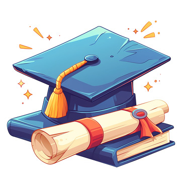 高级插画学士帽简约