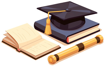 高级 简约 插画 学士帽