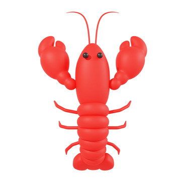 3D立体龙虾PNG素材