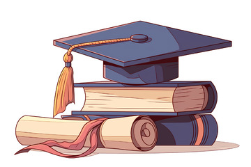 高级简约插画学士 帽