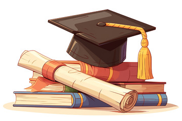 简约 高级插画学士帽