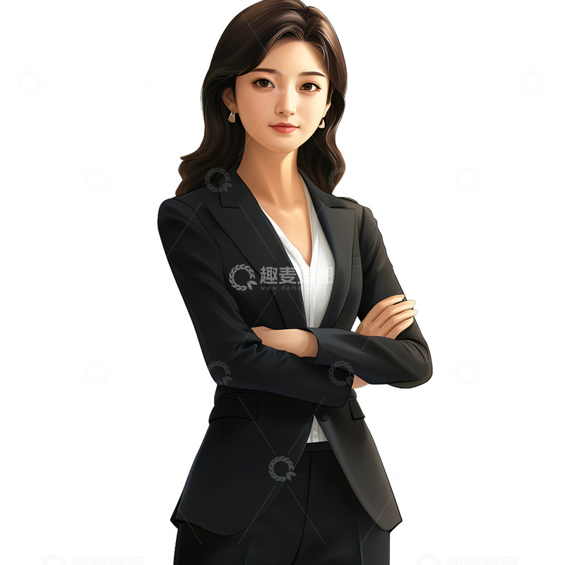 高清大图下载【趣麦麦图】商务红色衣服女白领上班族2