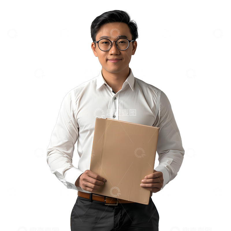 高清大图下载【趣麦麦图】商务戴眼镜男士白领半身像