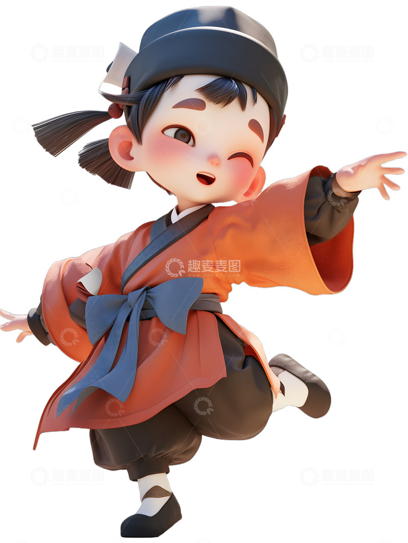 高清大图下载【趣麦麦图】汉服男孩中国舞小可爱