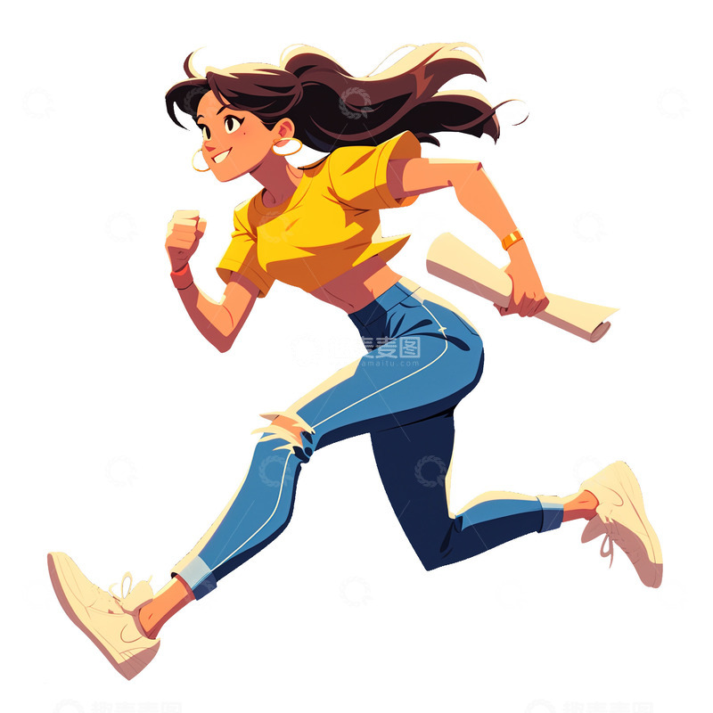 毕业季卡通插画冲锋