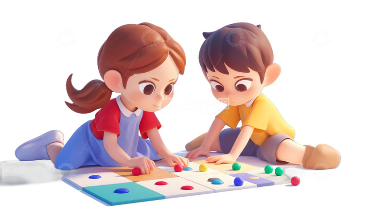 高清大图下载【趣麦麦图】-下棋娱乐的小孩