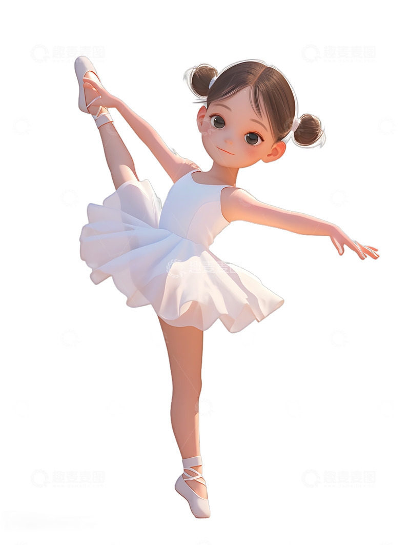 高清大图下载【趣麦麦图】跳芭蕾舞的女孩可爱