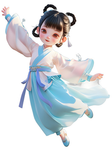 汉服女孩中国舞可爱