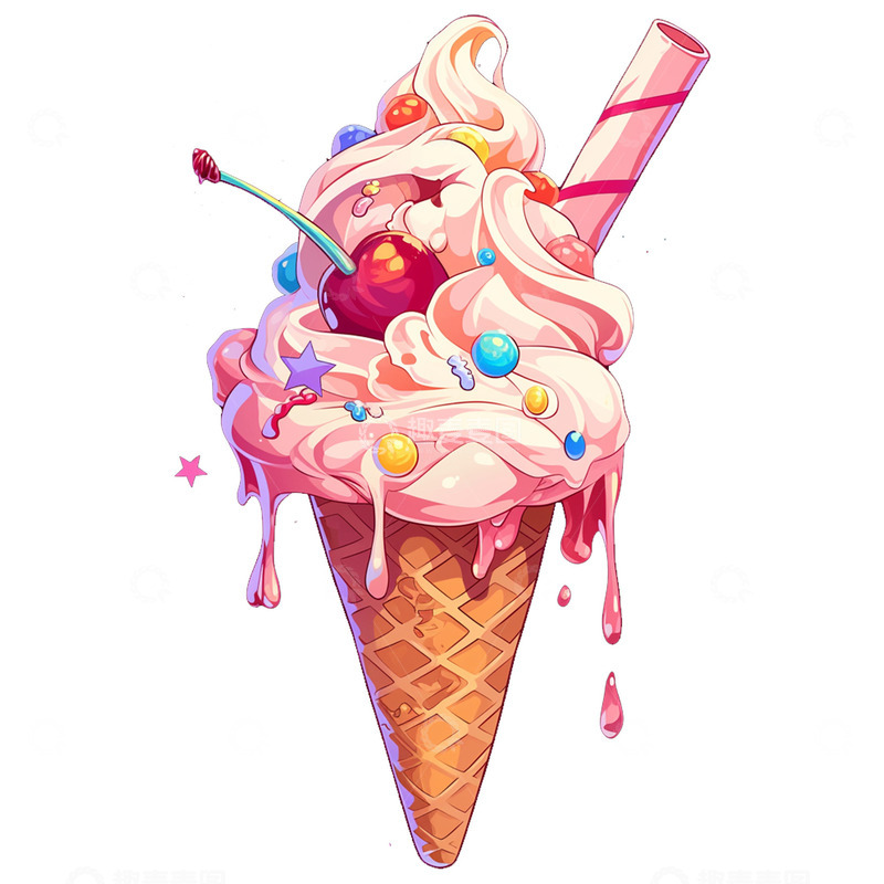 高清大图下载【趣麦麦图】美味的冰激凌雪糕