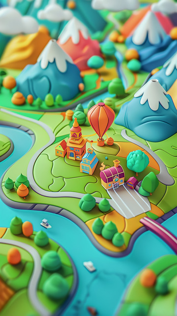 3d粘土风场景电商背景