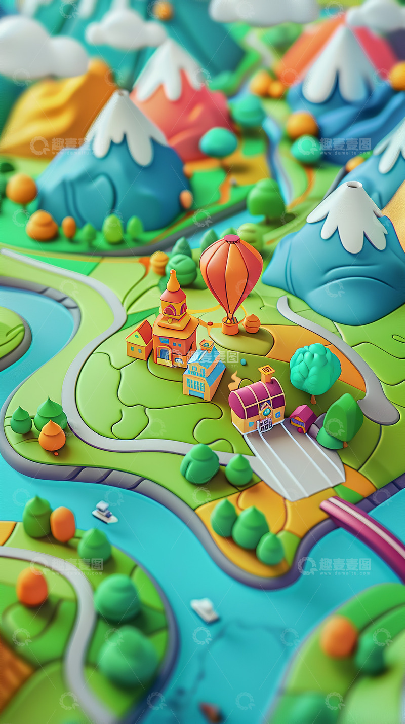 3d粘土风场景电商背景