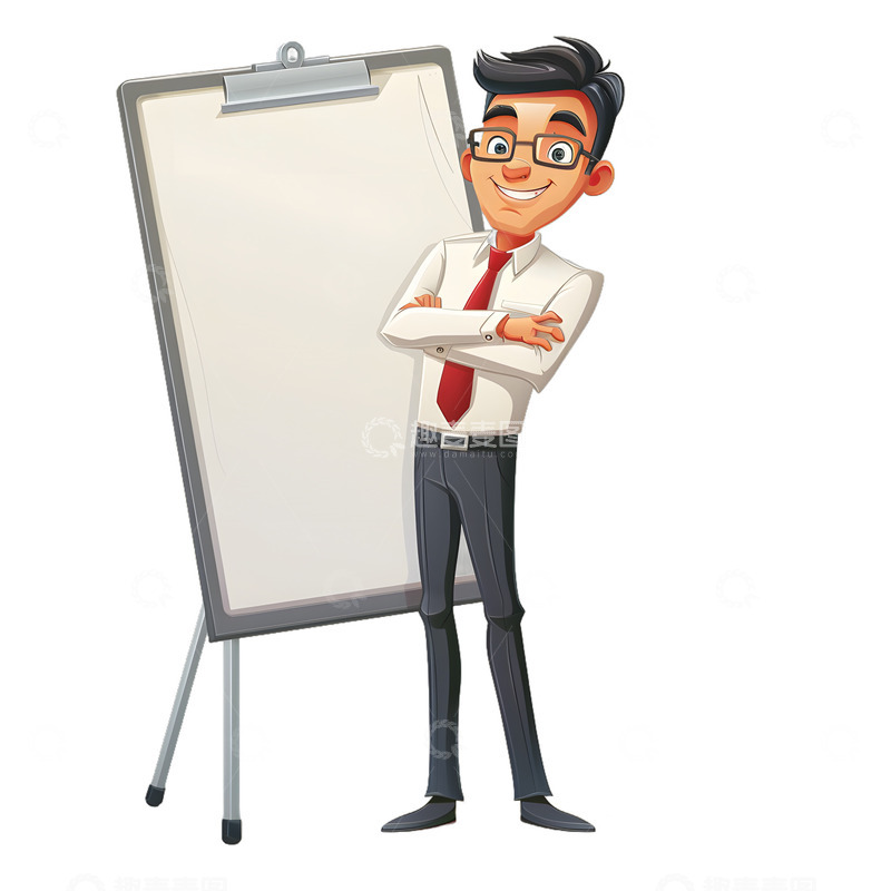高清大图下载【趣麦麦图】办公室白领演示展板