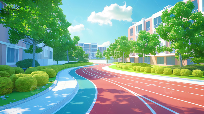 毕业季校园跑道背景