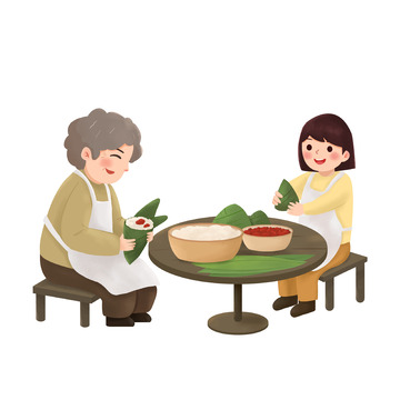 端午节包粽子场景