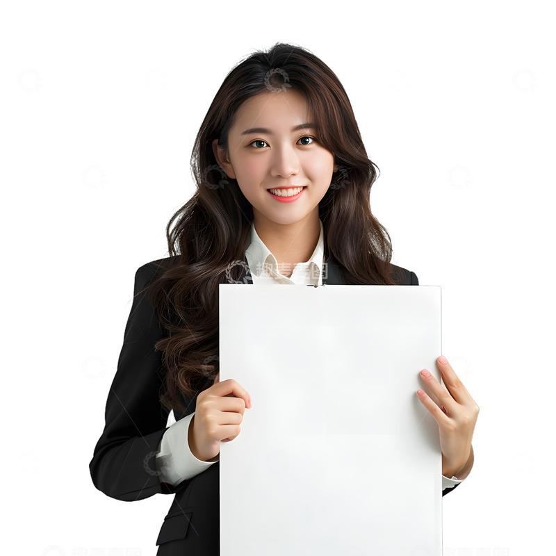 高清大图下载【趣麦麦图】办公室白领演示展板女士