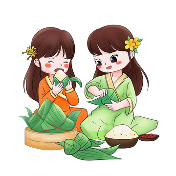 端午节包粽子场景