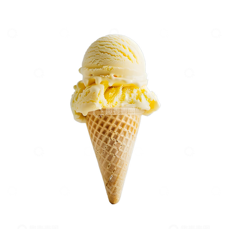 高清大图下载【趣麦麦图】柠檬冰淇淋美味美食奶油甜筒