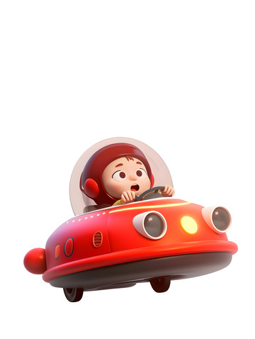 小孩驾驶UFO飞碟