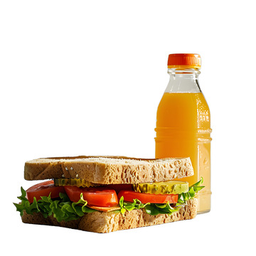 三明治与果汁快餐好吃的