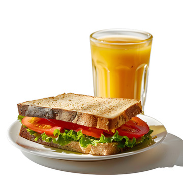 三明治与果汁快餐