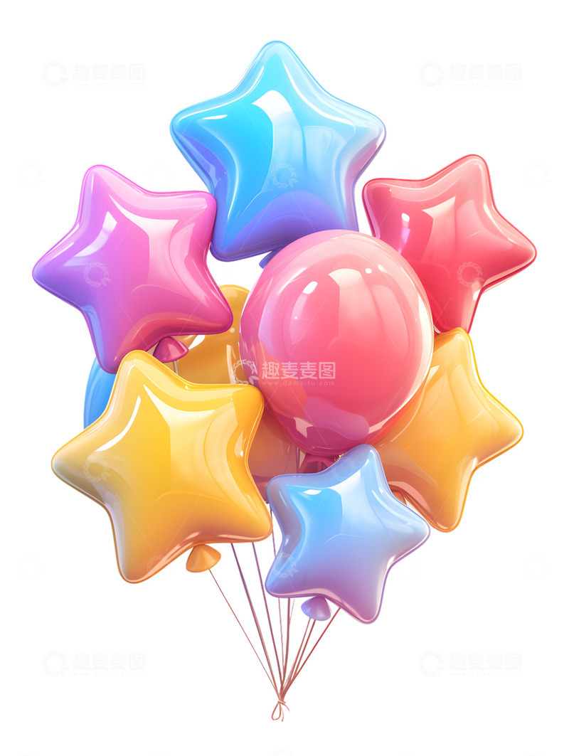 高清大图下载【趣麦麦图】星星形状的气球2