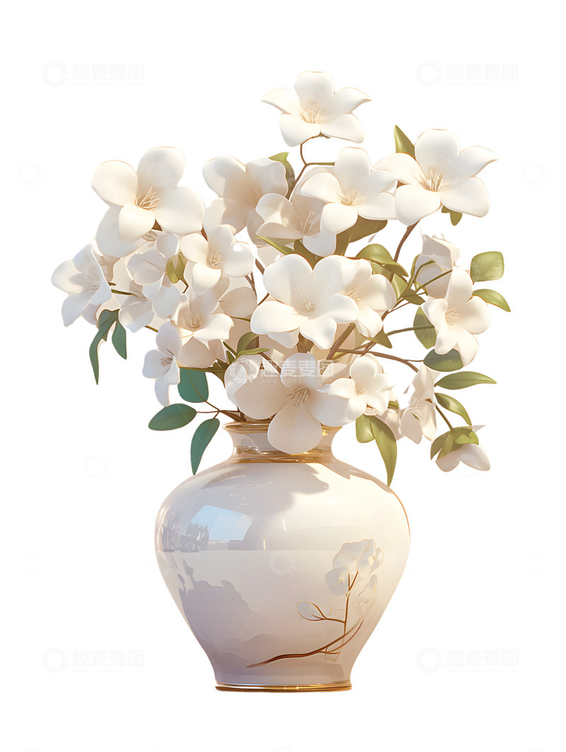 高清大图下载【趣麦麦图】花瓶卡通花束装饰