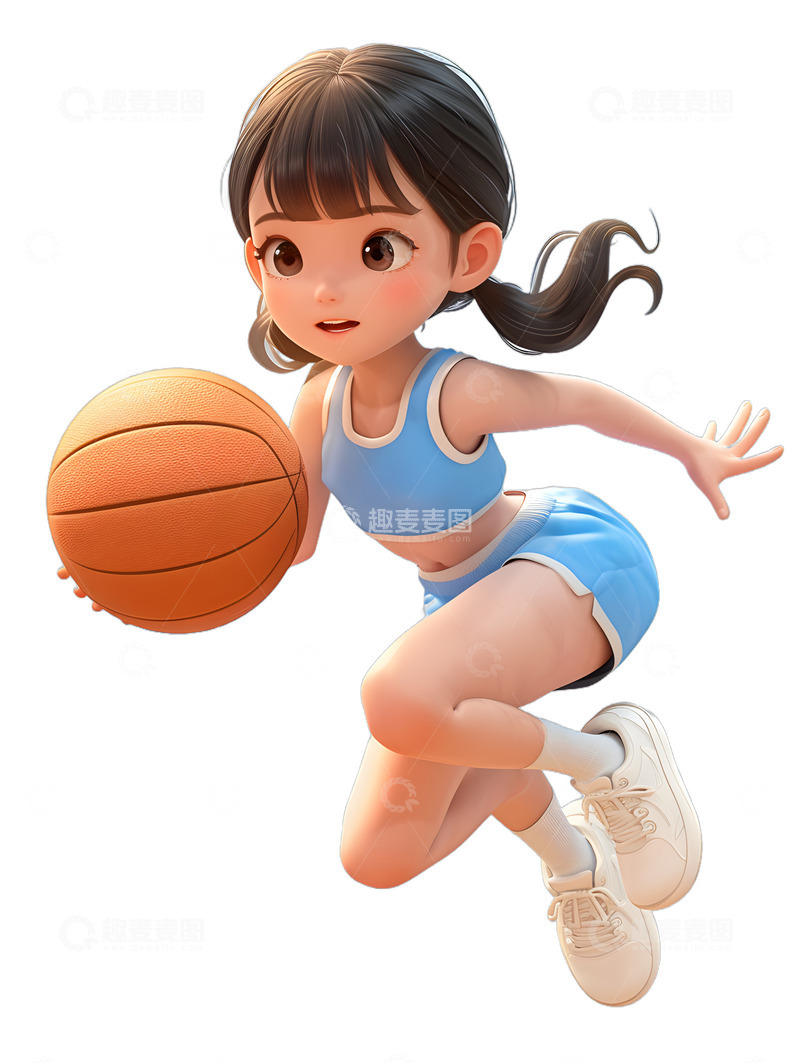 高清大图下载【趣麦麦图】-打排球的小女孩2