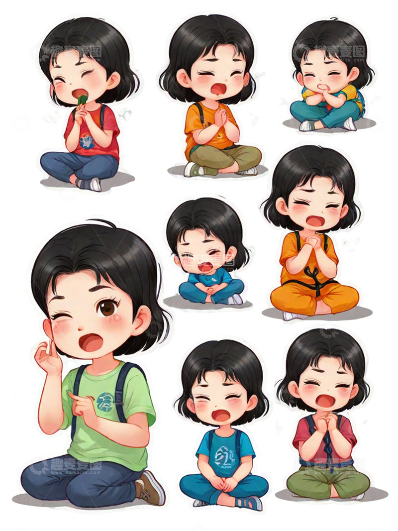 高清大图下载【趣麦麦图】儿童节 可爱小女孩