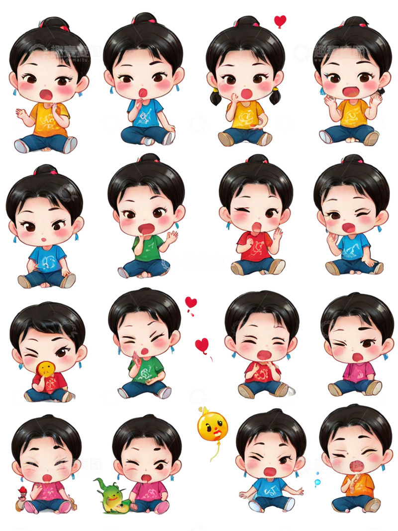 高清大图下载【趣麦麦图】六一儿童节 可爱小女孩 卡通