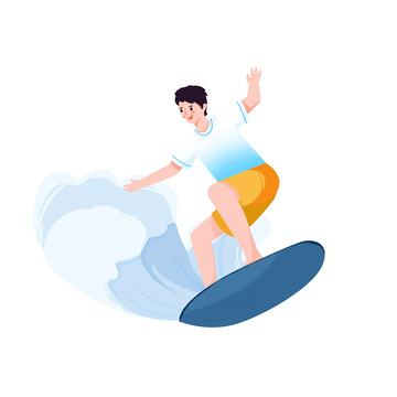 冲浪夏日冲浪人物