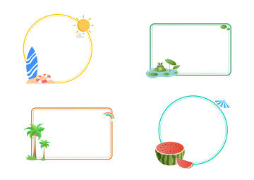 卡通夏季文字框