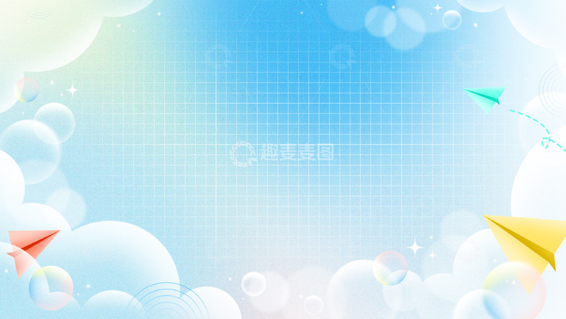 蓝色毕业季简约扁平弥散风背景