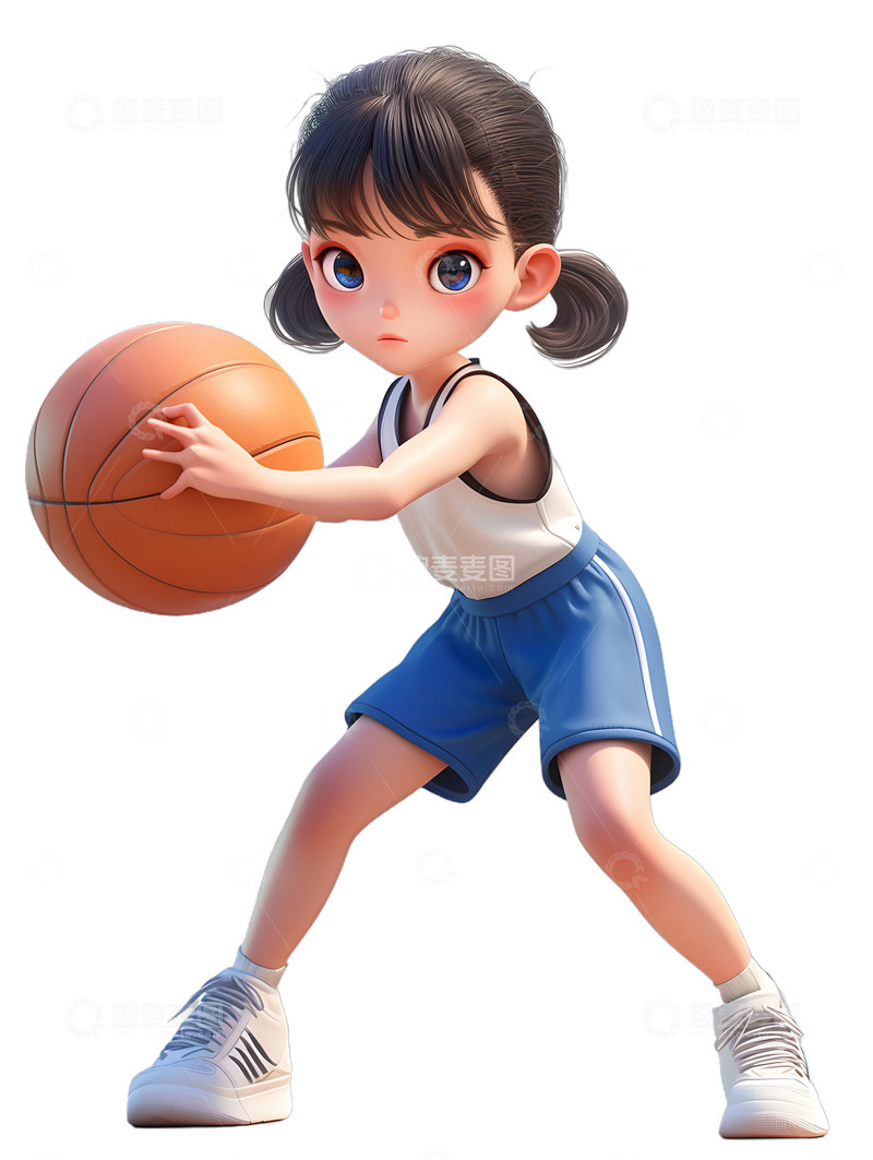 高清大图下载【趣麦麦图】打排球的小女孩