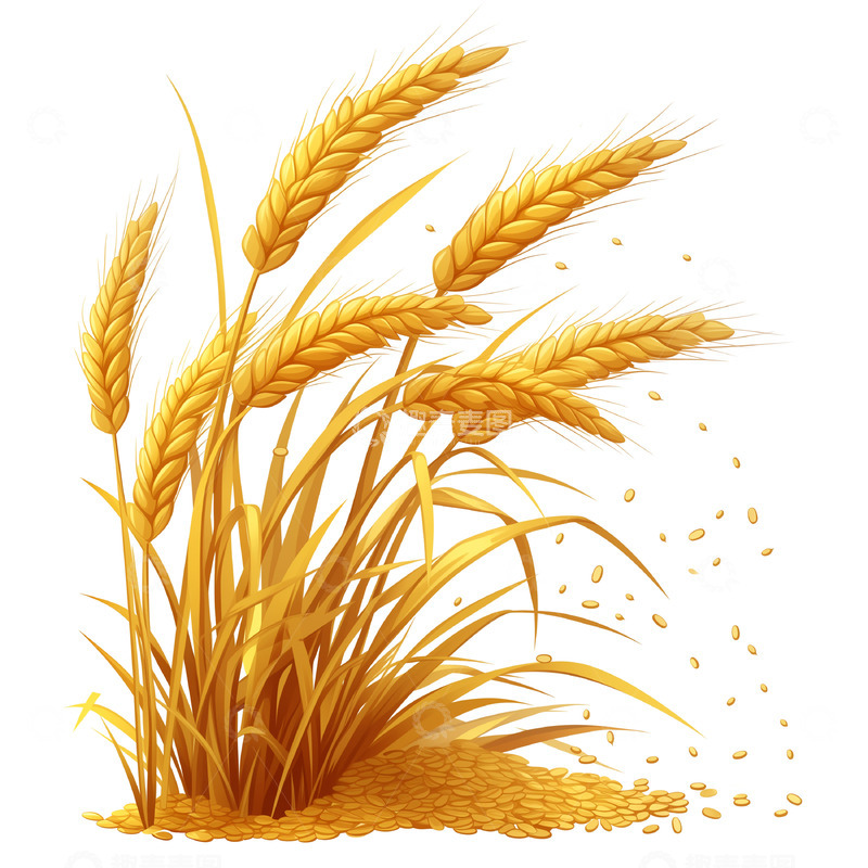 高清大图下载【趣麦麦图】金麦穗免抠插画素材