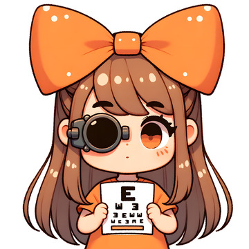 测视力卡通女孩素材