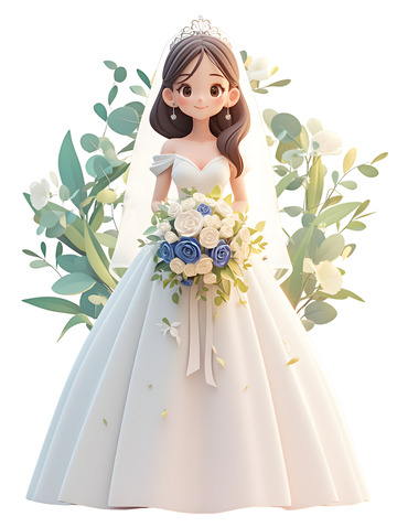 拿着鲜花的新娘