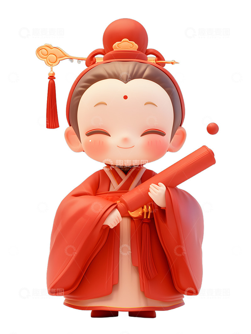 高清大图下载【趣麦麦图】汉服男孩红色新郎4