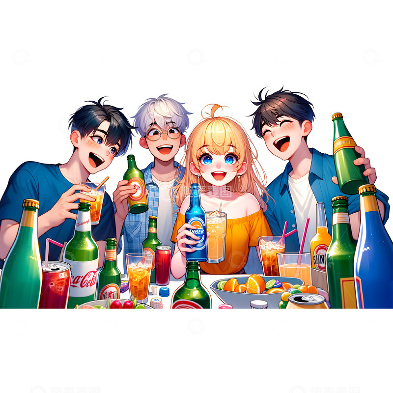 高清大图下载【趣麦麦图】同学聚会朋友约会场景素材