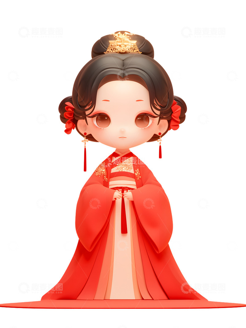 高清大图下载【趣麦麦图】穿汉服的美少女Q版