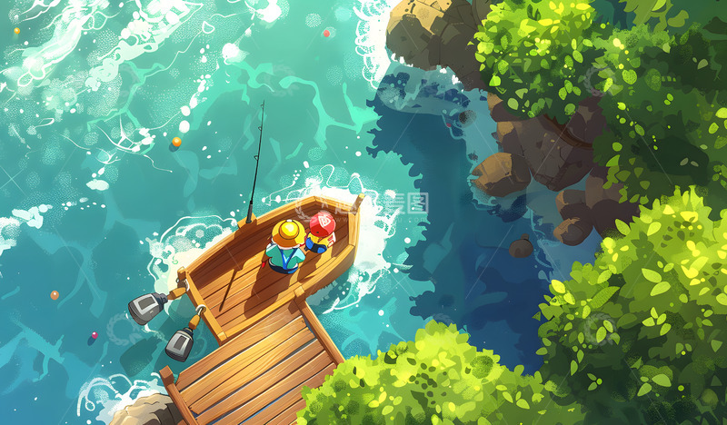 高清大图下载【趣麦麦图】夏天小清新海边插画