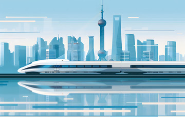 高铁速度插画背景